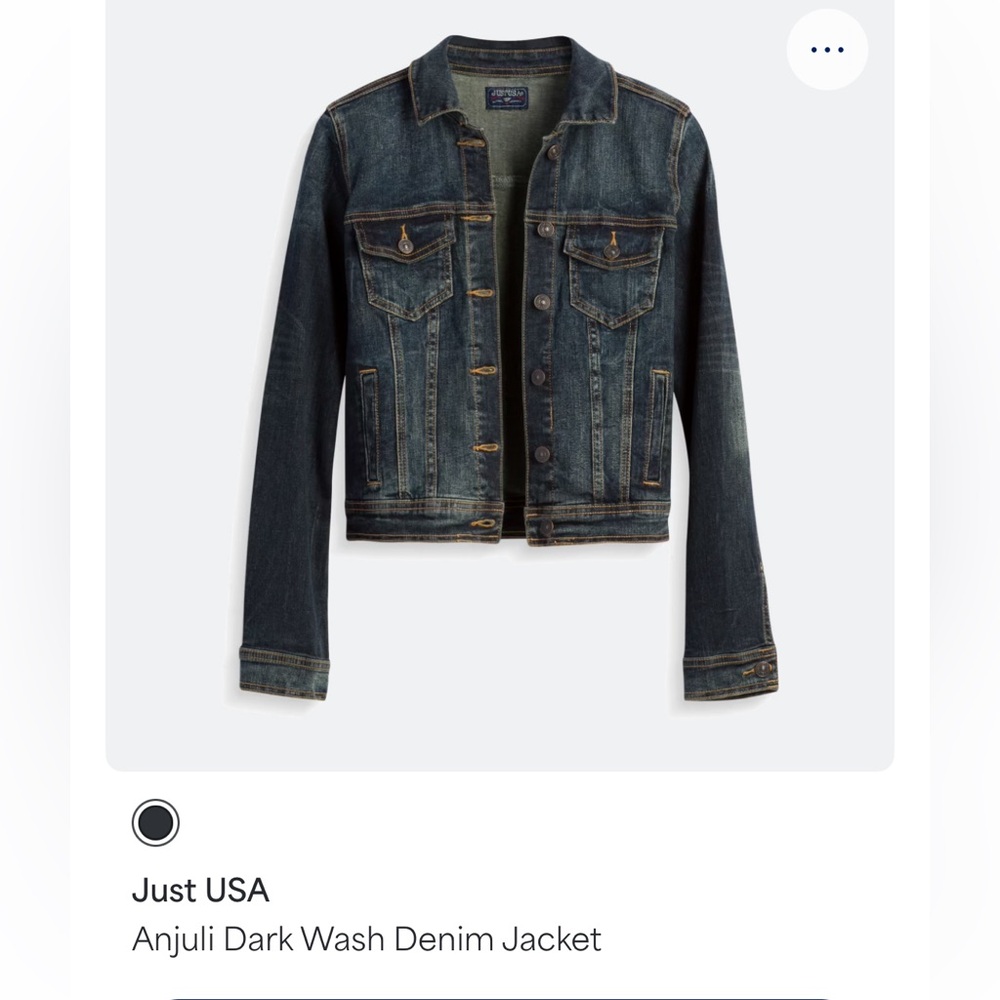 Just USA XS Anjuli indigo dark wash denim Jean jacket